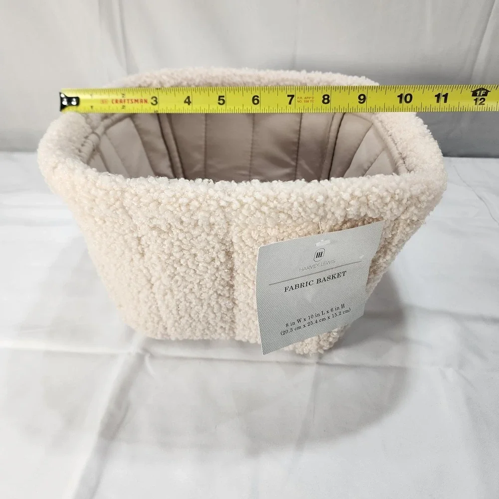 Harvey Lewis Fabric Basket 8x10x6 Ivory